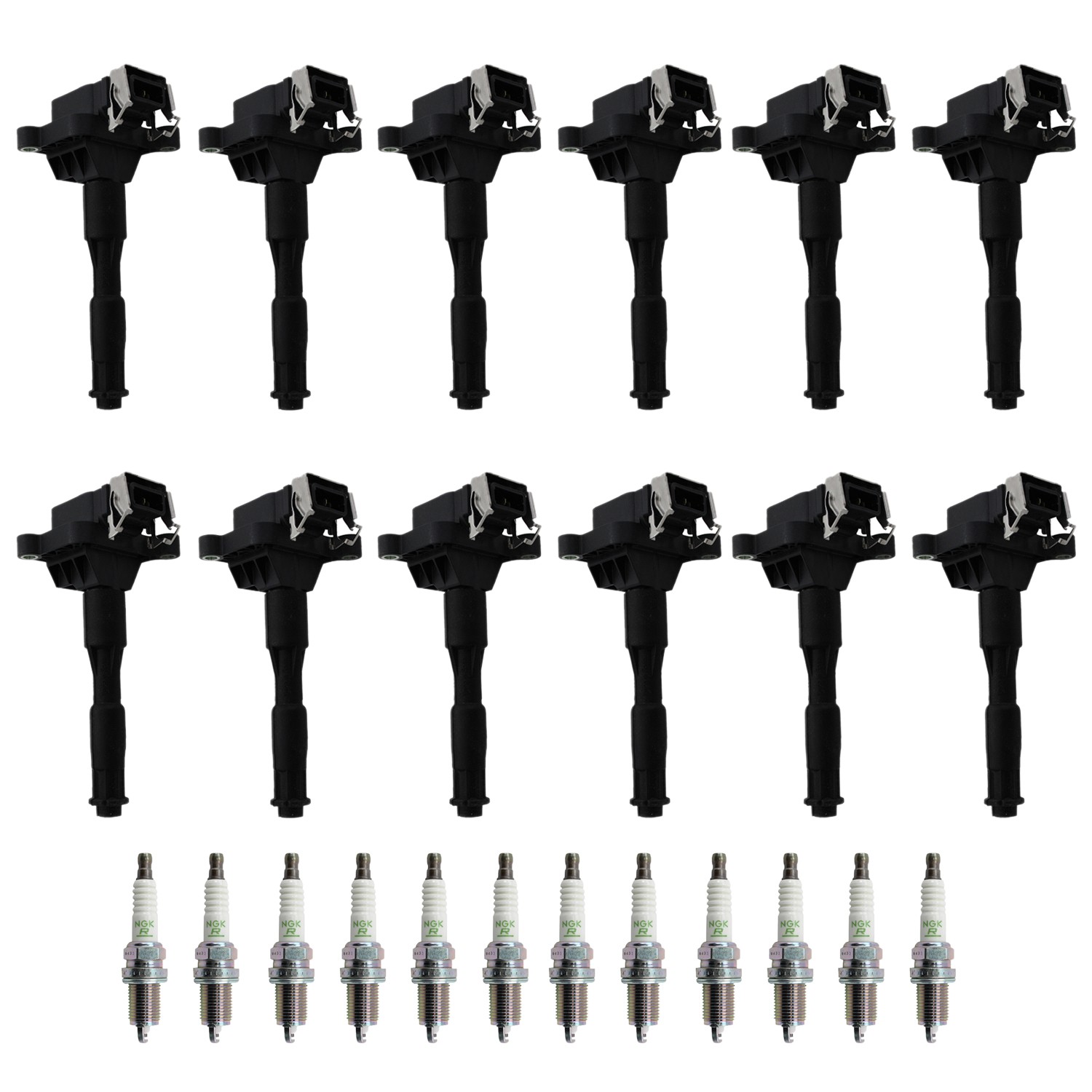 Bosch Ignition Coils and NGK Spark Plugs Kit for BMW 750iL 1995-1996 5.4L V12