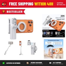 JOYYE 3 in 1 Magnetic Phone Camera Grip Selfie Stick Tripod White