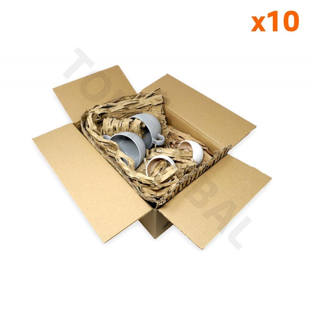 Rembourrage carton anti-casse pour calage d'objets légers en boîte postale, lot de 10