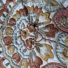 Vintage Pottery Barn 18x18 Embroidered Crewel Floral Pillow Covers - Set of 2