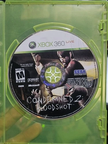 Condemned 2: Bloodshot (Microsoft Xbox 360, 2008) Game Disc Only Tested Horror