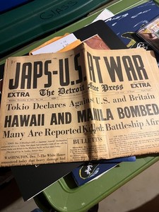 vintage detroit free press Japan US at war history memorabilia
