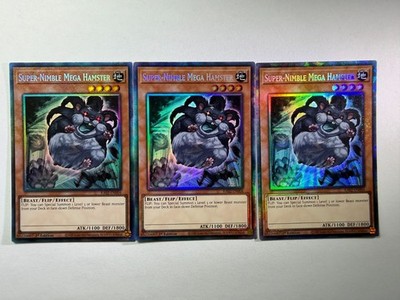 3 x Super-Nimble Mega Hamster RA02-EN004 Collector's Rare 1st YuGiOh Playset NM