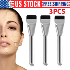 3PCS Flat Foundation Brush Set - Ultra Thin Blade for Liquid Makeup Blending