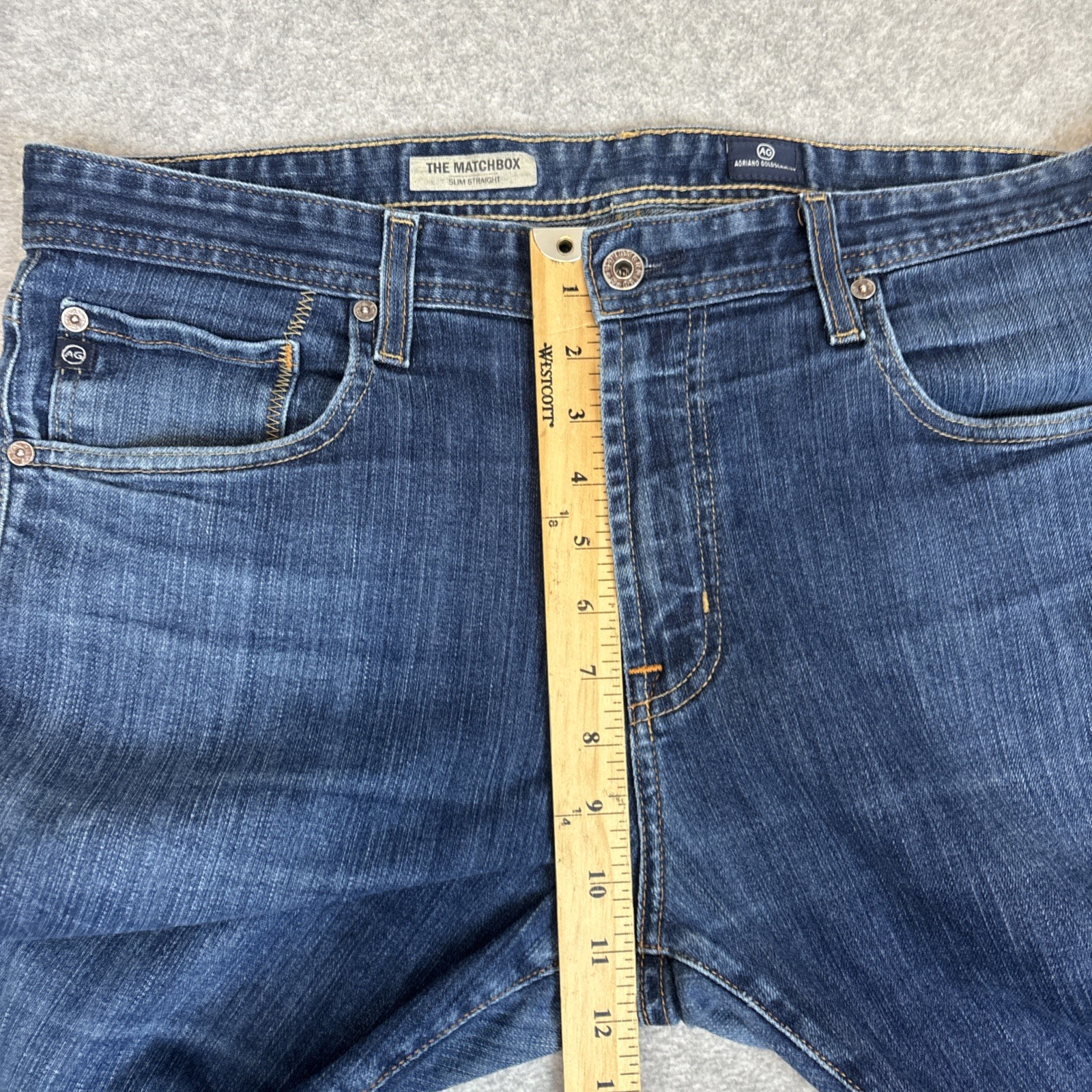 AG Adriano Goldschmied Jeans Mens 36x34 The Matchbox Slim Fit Denim thumbnail 4