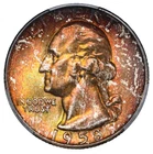 1958-D Washington Silver Quarter PCGS MS-66 End Roll Toned Album Toning Toner