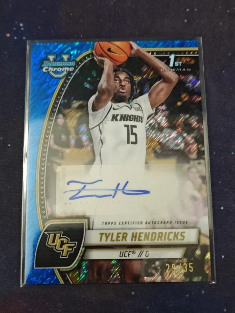 Topps Bowman U Chrome Blue Shimmer  Auto Tyler Hendricks UCF /35