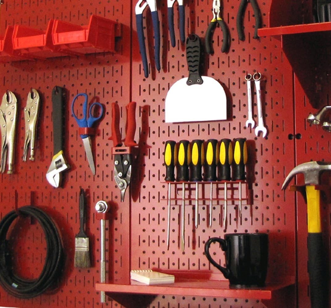 30-P-3232R Red Metal Pegboard Pack | eBay
