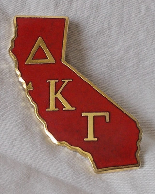 Delta Kappa Gamma - Vintage Red Gold Lapel Pin - California
