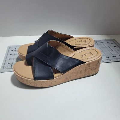 Boc Shoes Women's Cork Soles w/ Black Accents platform sandals Size 8M