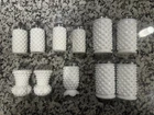 Vintage Fenton White Milk Glass Hobnail Salt and Pepper Shakers Silver Metal Lid