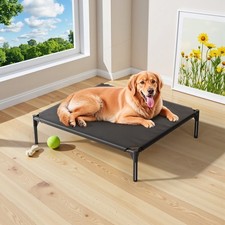 Dog Bed for Large Dogs, Raised Dog Cot Fits Up to 120 LBs,Black/L