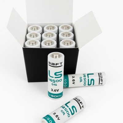 SAFT Lithium AA Size 3.6V Battery Li-SOCl -NEW OEM Cells- Box Of 12 - LS14500 