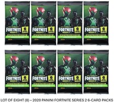 LOT OF EIGHT (8) - 2020 Panini Fortnite Series 2 6-Card Sealed Blaster Box Packs