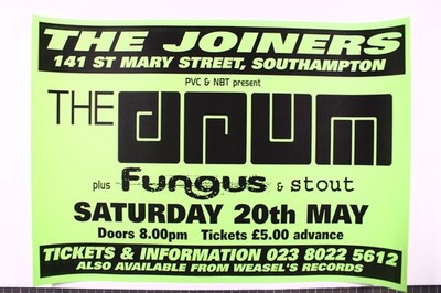 The Drum Band Gig Poster Joiners Arms Indie Small Venue 20th May Circa 1990s