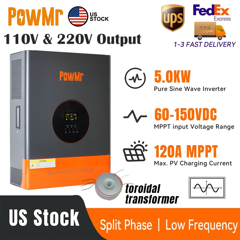 5KW Solar Hybrid Inverter 48VDC-110V/220VAC Split Phase Off-
