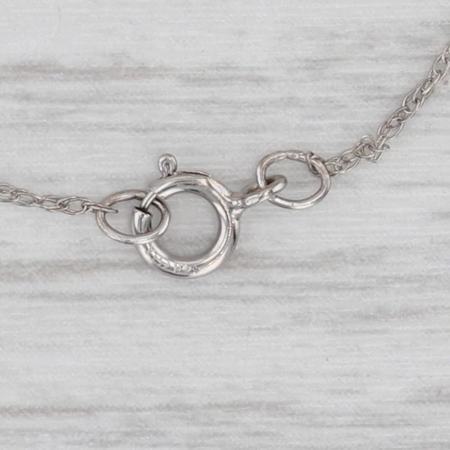 Ожерелье с подвеской в виде круга любви с коричневым оранжевым бриллиантом 0,24 карата белое золото 14 карат 18 дюймов - Изображение 4 из 4