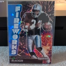 BO JACKSON Insert 2025 Panini Prizm Black BLUE ICE 'Fireworks' /125!!