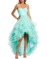 Mac Duggal Ruched Sweetheart Ruffle Ball Gown Women's  8