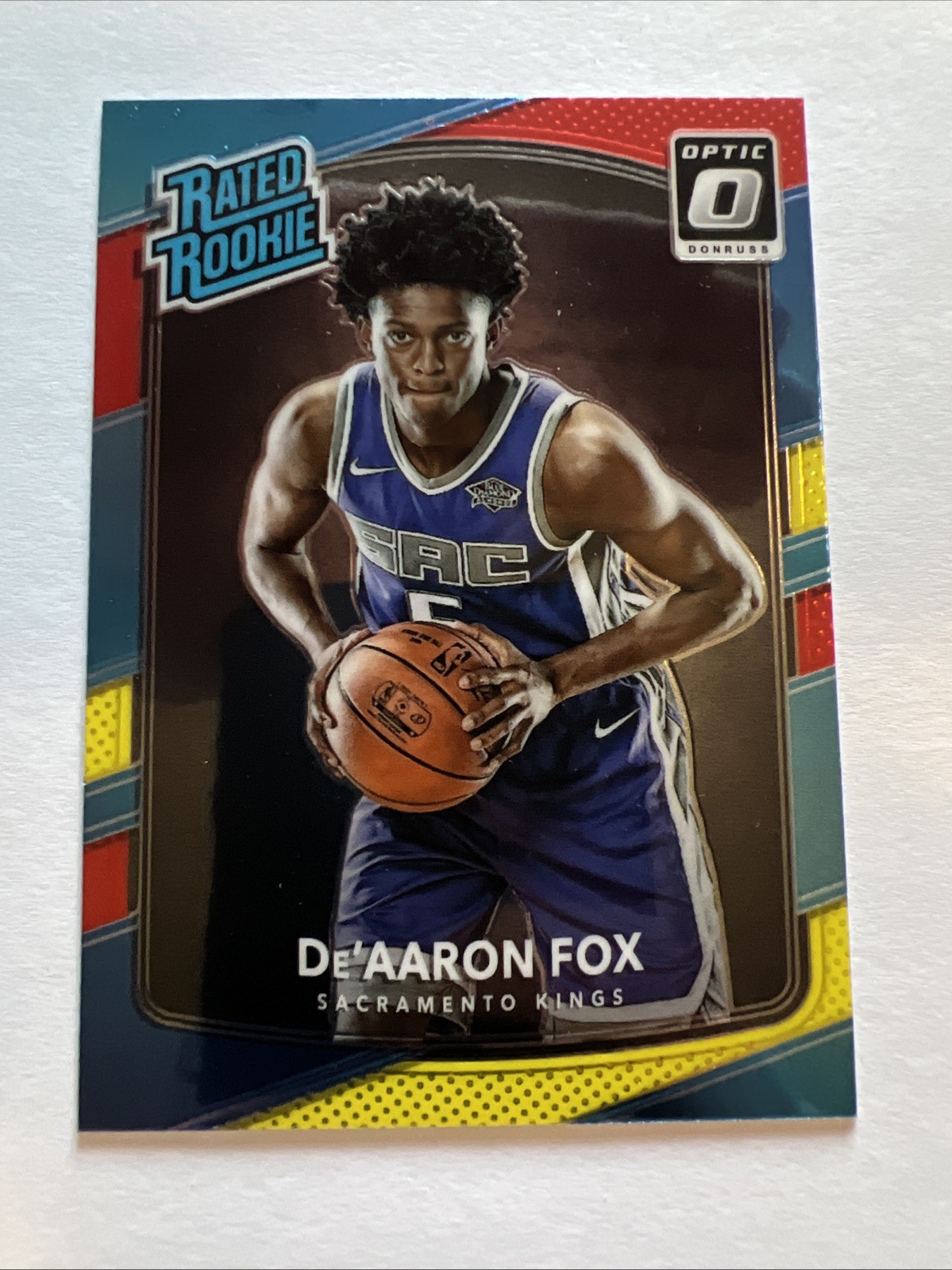 2017-18 Panini Donruss Optic - Rated Rookie De'Aaron Fox #196 Red & Yellow (RC)