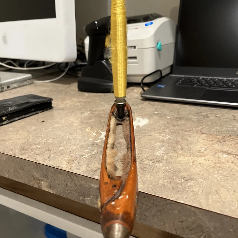 Antique - RARE - Wooden Boat Shuttle Loom Weaving Tool - Image 2 of 4