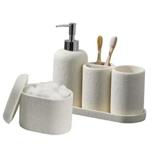 Bathroom Accessories Set, 5PCS Modern Bathroom Accessory Set with Soap Cream