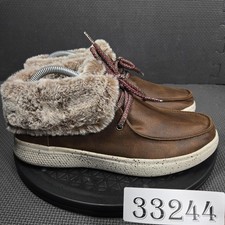 Skechers BOBS Shoes Womens Size 8 Faux Fur Memory Foam Lace Up SN 161408