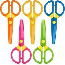 LOVESTOWN Kids Scissors, 5PCS Blunt Tip Toddlers Training Safety Multicolored