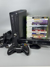 Clean Microsoft Xbox 360 Slim 250GB Console Bundle Controller And 15 Games Lot.