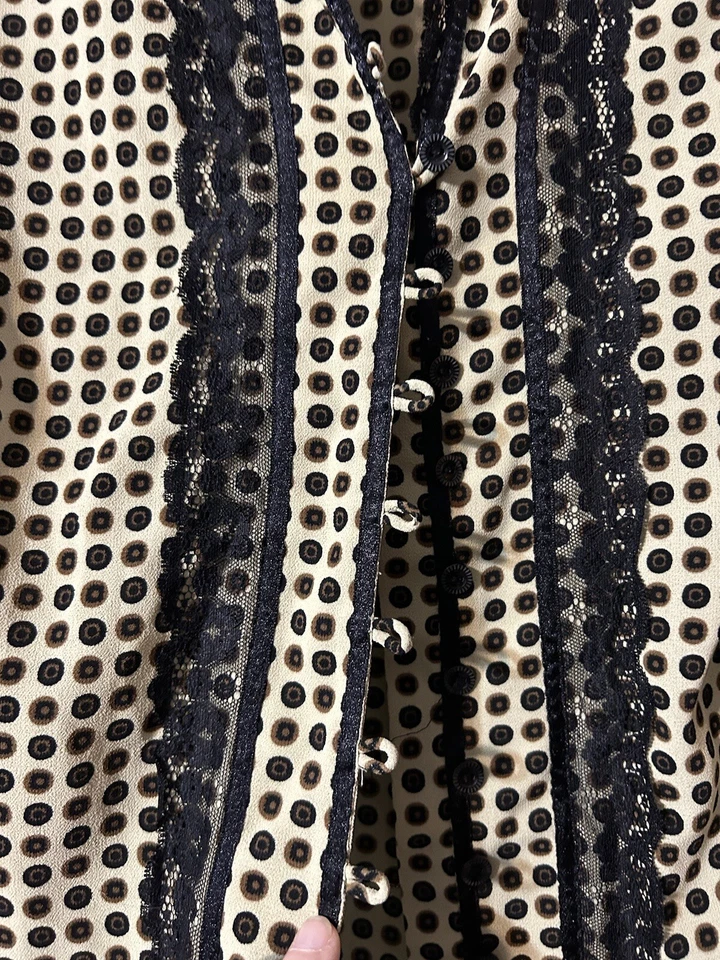 Emma James Art-to-Wear Lace Geometric Blouse Top Shirt Plus Size 18W (S72) - Image 3 of 4