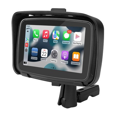 5''IPS Touch Screen Portable Motorcycle Navigator Wireless CarPlay Waterproof New