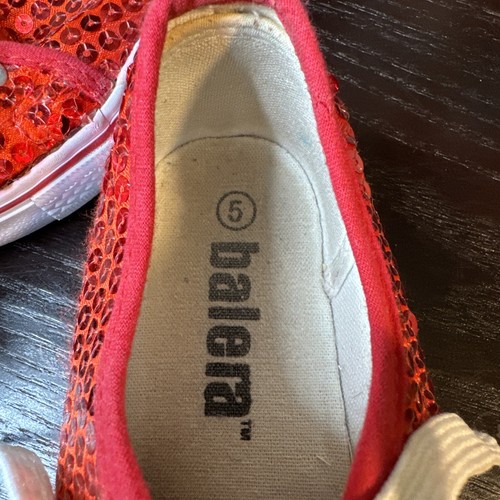 Balera Schuhe Sneaker rot Pailletten Gr. 5 Schnürer Tanz Hip Hop Jazz Weissman - Bild 5 von 11