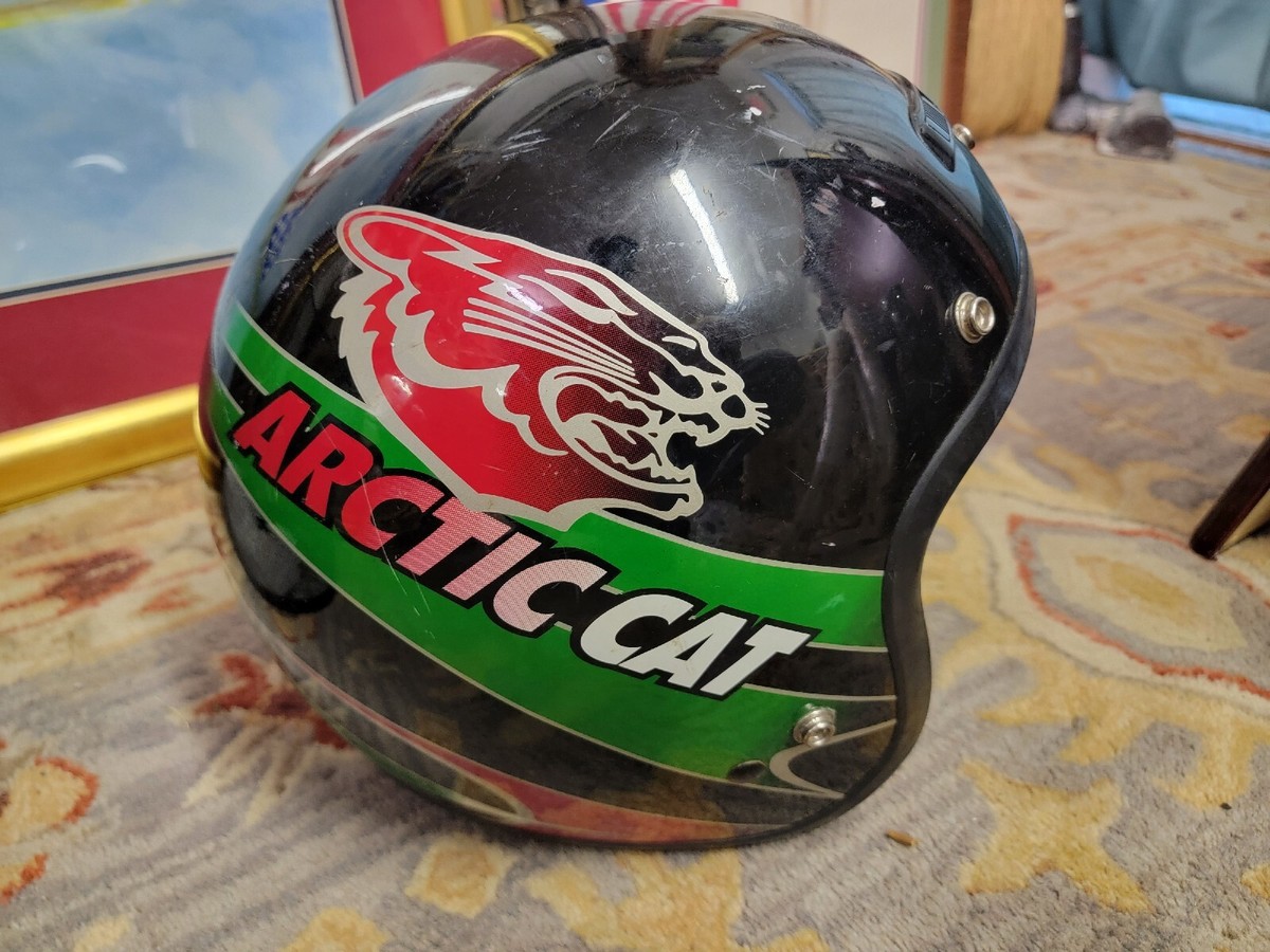arctic cat 70年代　ビンテージヘルメット arctic cat ビンテージヘルメット 送料込み Mサイズ 緑 黒