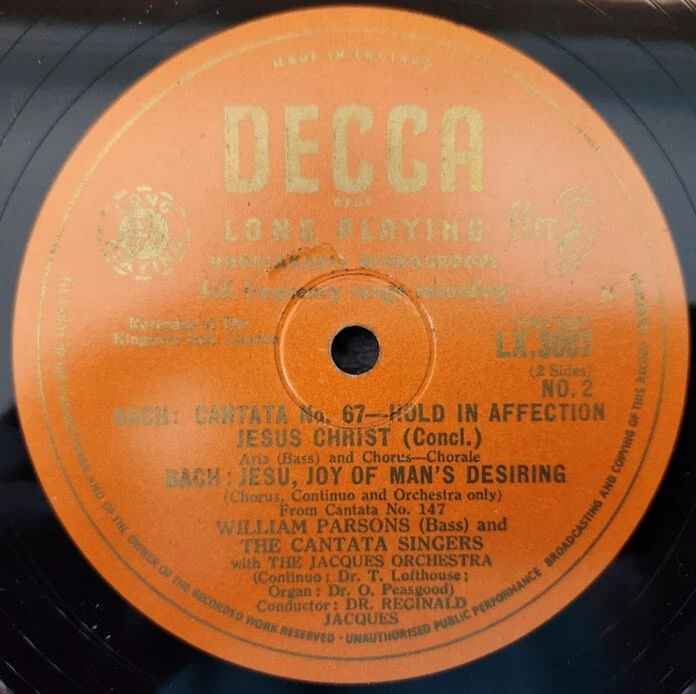 Bach Cantata 67 Hold in Affection Jesus Christ 1950 England 10" Decca Records LP - Image 4 of 4