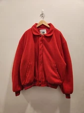 Men's Cascade Red Wool Blend Oversized Bomber Jacket w/ Quilt Lining Sz. XL
