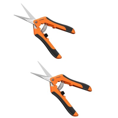 VIVOSUN 2x 6.5 Inch Gardening Scissors Hand Pruning Shear Straight Stainless
