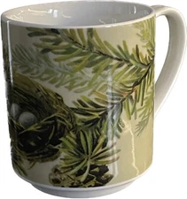 Pottery Barn China Coffee Mug Peace On Earth Tea Cup Hot Cider Cocoa Nest Eggs