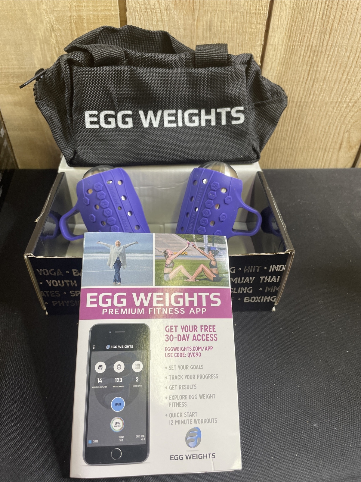 EGG WEIGHTS 1.5lb Each/3lb Set W/ Case Purple cardio max hand weights. (f) eBay