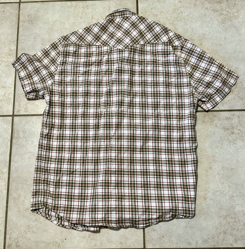 Mutual Weave Western Plaid Pearl-Snap Front Short Sleeve Men Casual Shirt Size L - Picture 4 of 4