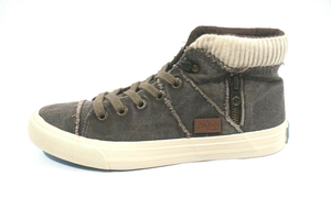 Blowfish Malibu High Top Sneakers Distressed Faux Denim US Womens Size 8 BROWN | eBay