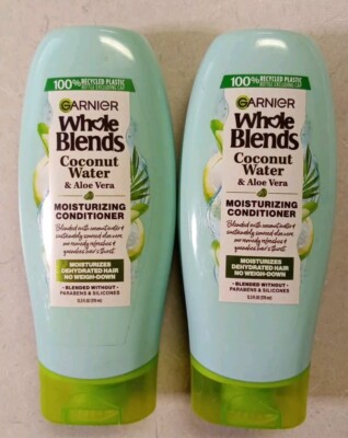2 Garnier Whole Blends Moisturizing Conditioner Coconut Water & Aloe Vera 12.5fl