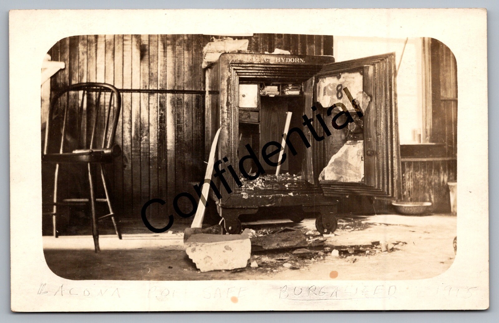 Real Photo Post Office Safe Burglary Robbery Lacona PO Sandy Creek NY