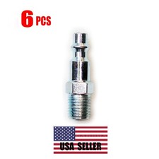 6 PC- 1/4" NPT Steel Coupler MALE Plug Quick Connect Air Compressor Hose