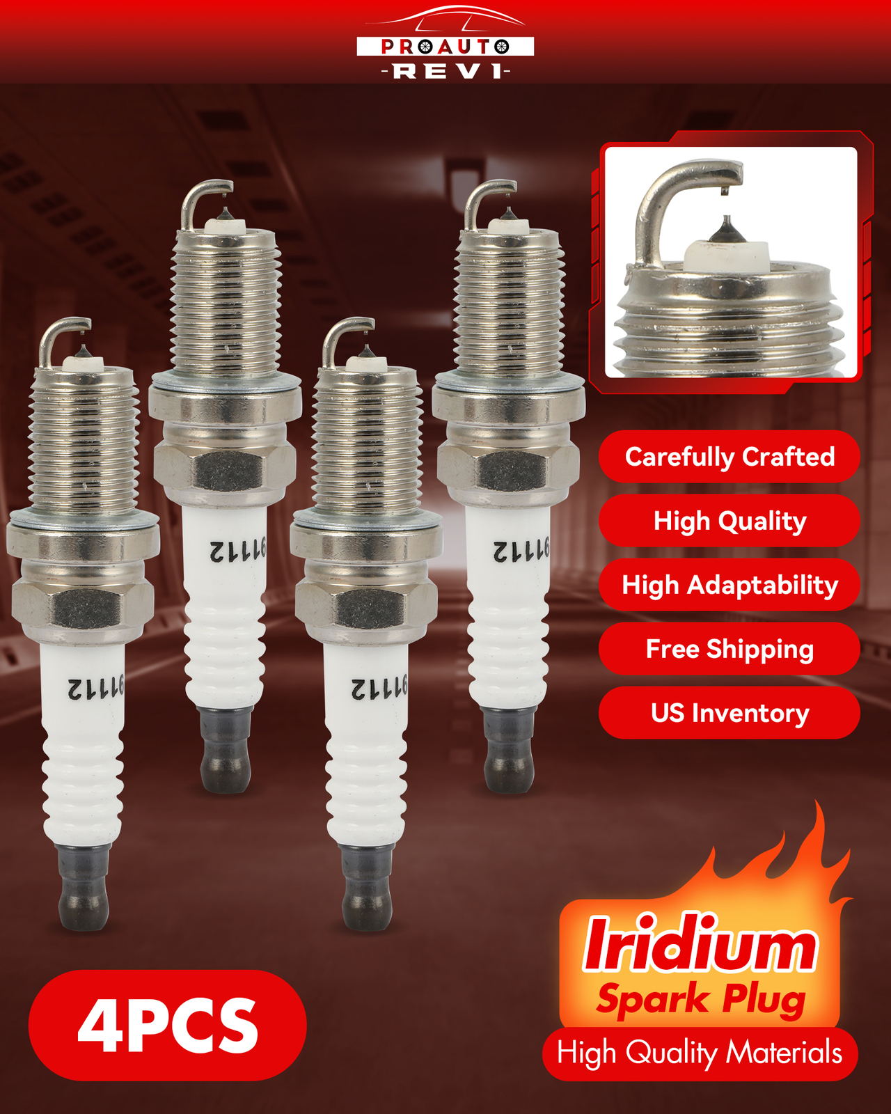 Set of 4 Double Iridium Spark Plugs For 18-20 Mitsubishi Outlander PHEV 2.0L L4