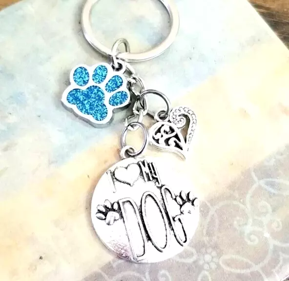 Dog Keychain - Blue