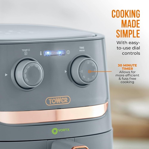 Tower Air Fryer T17126GRY - Vortx 3.8L Colour Grey - New Item, Box Damaged - Picture 4 of 7