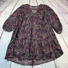 American Eagle Outfitters Womens Tunic Dress Multicolor Paisley Keyhole Neck M