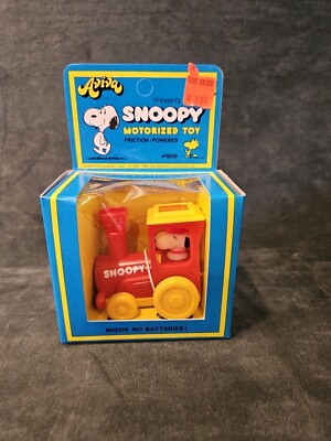 Rare NIB Vintage 1965 Aviva Snoopy and his Train Mobile Motorized Toy ~ #800