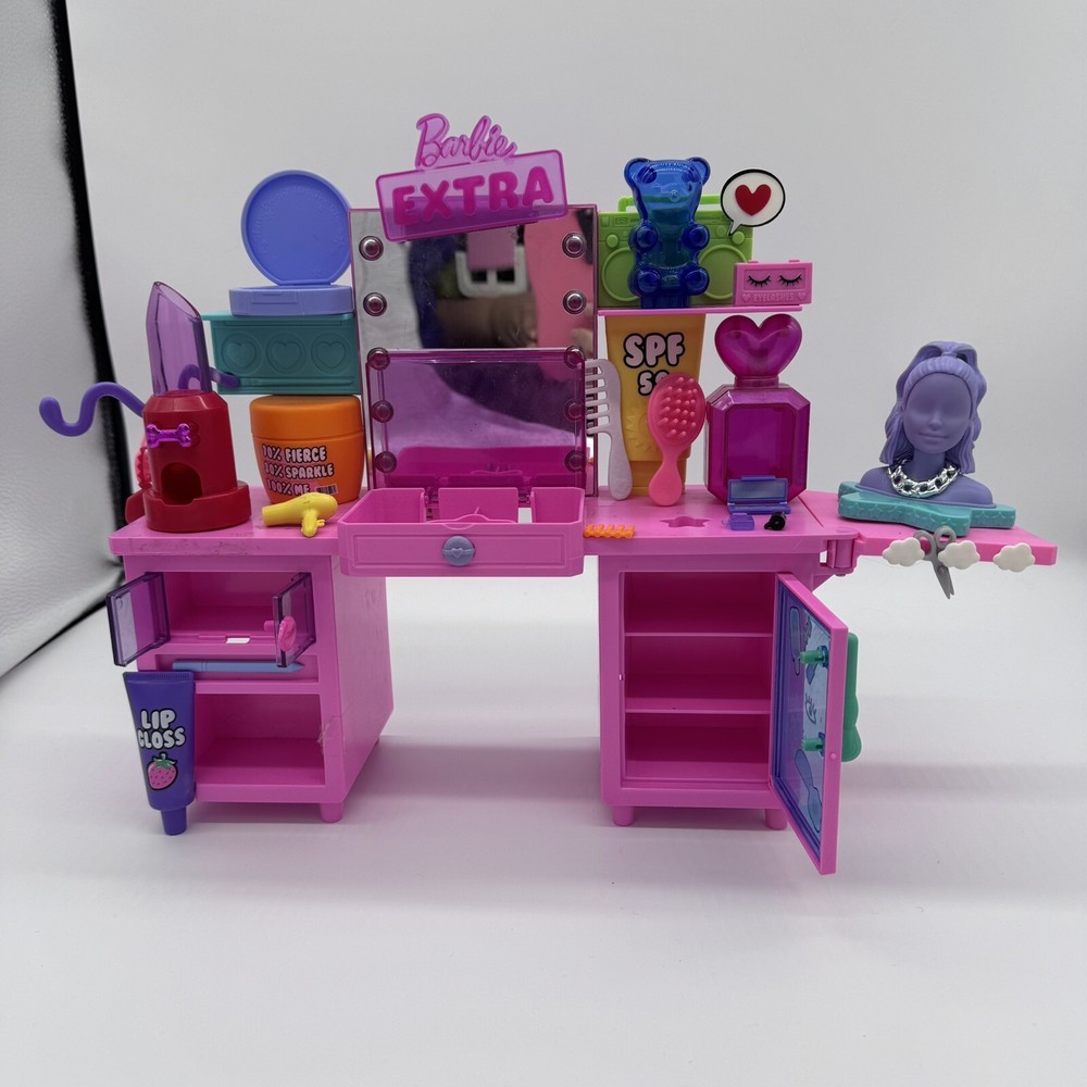 Barbie Extra Vanity Playset With Doll & Extra Barbie Car & Extra Dentist Playset Barbie Extra Vanity Playset With Doll & Extra Barbie Car & Extra Dentist Playset