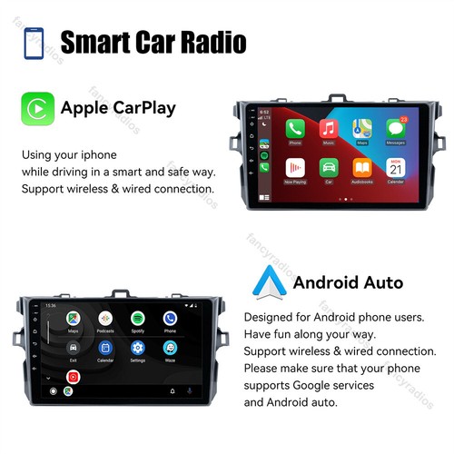 Android 13 para Toyota Corolla 2007-2013 coche estéreo radio carplay GPS navegación cámara BT - Imagen 3 de 13